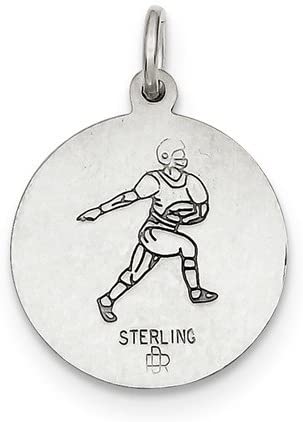 Sterling Silver St. Christopher Football Medal (23X20MM)