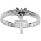 Cross Dangle Ring, 3.75mm Rhodium-Plated 14k White Gold, Size 6.75