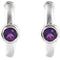 Amethyst J-Hoop Earrings, Rhodium-Plated 14k White Gold