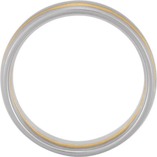 7mm 14k White and Yellow Gold Satin Brushed Comfort Fit Band