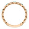 Genuine Blue Zircon Beaded Ring, 14k Rose Gold