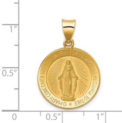 14k Yellow Gold Miraculous Pendant Medal (20X18MM)