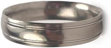 Grooved 6mm Comfort-Fit Titanium Wedding Band, Size 13.75
