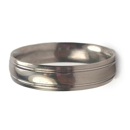 Grooved 6mm Comfort-Fit Titanium Wedding Band, Size 9.75