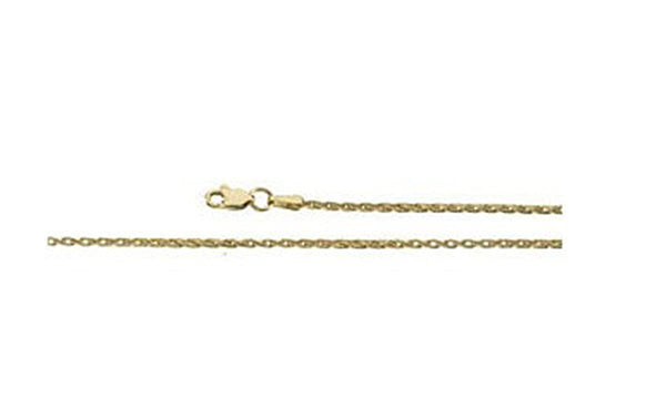 1.5mm 14k Yellow Gold Wheat Chain Bracelet, 7"