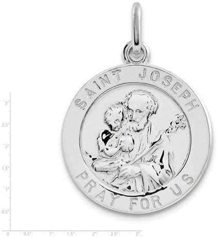 Sterling Silver Saint Joseph Medal (26X20 MM)