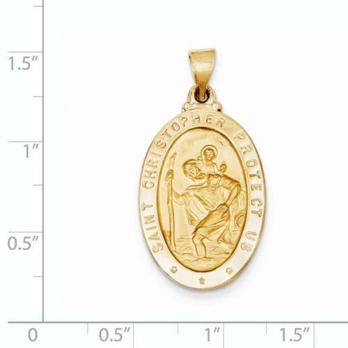 14k Yellow Gold St. Christopher Medal Pendant (28X18 MM)
