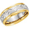 7mm 14k White and Yellow Gold Two-Tone Designer Band, Size 7 to 13.25