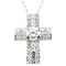 Sterling Silver Covenant of Prayer Austrian Crystal Filigree Cross Necklace, 18"