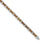 Men's Brushed Stainless Steel 8.9mm Tiger's Eye Link Bracelet, 8.5"