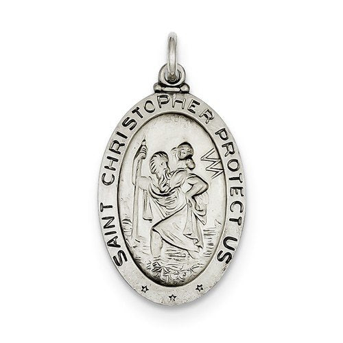 Sterling Silver St. Christopher Hockey Medal (30X15MM)