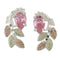 Pink CZ Cascade Earrings, Sterling Silver, 12k Green and Rose Gold Black Hills Gold Motif