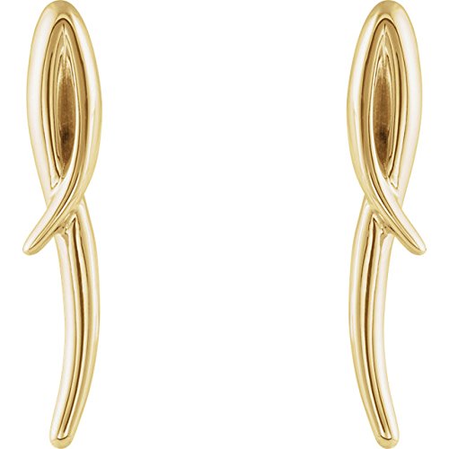 Freeform Drop Earrings, 14k Yellow Gold