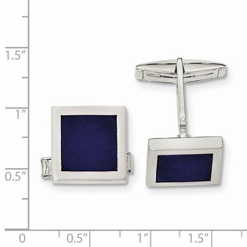 Sterling Silver Lapis Square Cuff Links