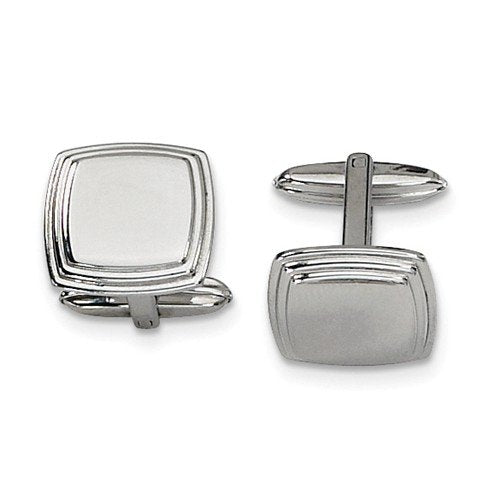 Stainless Steel Satin Square Cuff Links, 16X17MM