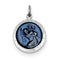 Rhodium-Plated Sterling Silver Blue Epoxy St. Christopher Medal (20X15MM)