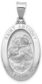 Rhodium-Plated 14k White Gold St. Anthony Medal Pendant (26x15MM)