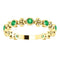 Created Emerald Beaded Ring, 14k Yellow Gold, Size 7.5