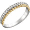 Diamond Beaded Ring, Rhodium-Plated 14k White and Yellow Gold (1/4 Ctw, Color G-H, Clarity I1), Size 6