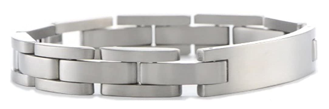 Men's Brushed Satin Titanium 10mm ID Bracelet, 8.75"