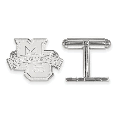 Rhodium-Plated Sterling Silver Marquette University Cuff links,16X20MM
