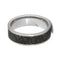 Black or White Meteorite Ring with 14k Yellow Gold Flecks 7mm Comfort-Fit Titanium Band