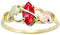 Lab Created Ruby Marquise Wrap Ring, 10k Yellow Gold, 12k Pink and Green Gold Black Hills Gold Motif