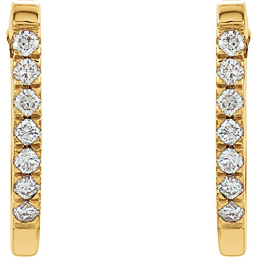 Diamond Hoop Earrings, 14k Yellow Gold (1/5 Ctw, Color H-I, Clarity I1)