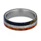 Gibeon Meteorite, Tulipwood, Blue Box Elder Burl 6mm Matte Titanium Comfort-Fit Band