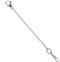 1.5mm 14k White Gold Solid Cable Chain Necklace Extender or Safety Chain, 2.25"