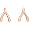 Fancy Wishbone Earrings, 14k Rose Gold