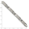 Men's Brushed and Polished Stainless Steel CZ Link Bracelet, 7.75"