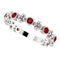 Created Ruby Beaded Ring, Rhodium-Plated 14K White Gold