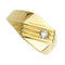 Men's Solitaire Diamond Grooved 16.31mm 14k Yellow Gold Ring, Size 10