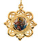 10k Yellow Gold Lady of Mount Carmel Framed Enamel Pendant (25.75x25.75 MM)