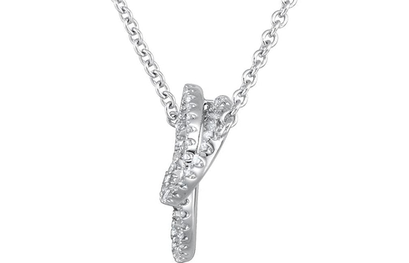 Diamond Double Circle Pendant Necklace in 14k White Gold, 18" (1/3 Cttw)