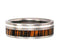 Bocote Wood, Inlaid Sterling Silver 7mm Comfort Fit Titanium Wedding Band, Size 10