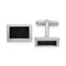 Stainless Steel Stain Brushed, Stingray Leather Rectangle Cuff Links, 18.88MMX17.25MM