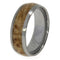 Black Ash Burl Wood 6mm Comfort Fit Titanium Wedding Band, Size 5.25