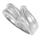 Vintage Style Bypass Ring, 8mm Rhodium-Plated 14k White Gold, Size 6