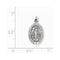 Sterling Silver Antiqued Miraculous Medal Charm Pendant (20X10 MM)