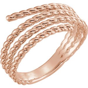 Spiral Wrap Rope Ring, 14k Rose Gold