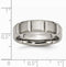 Satin-Brushed, Grey Titanium Grooved Edge 6mm Band, Size 9.5