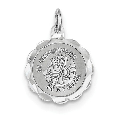 Sterling Silver St. Christopher Medal Charm (22X26MM)