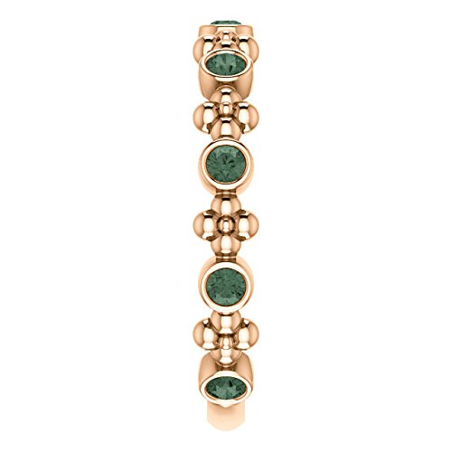 Genuine Alexandrite Beaded Ring, 14k Rose Gold