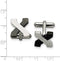 Black IP and Polished Stainless Steel Cross Cuff Links, 15MM