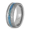 Turquoise, Gibeon Meteorite 7.75mm Titanium Comfort-Fit Wedding Band, Size 10