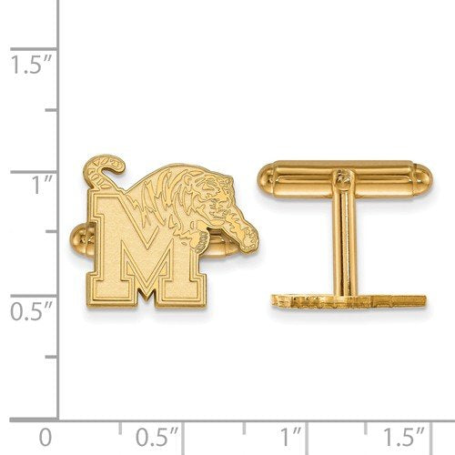 Gold-Plated Sterling Silver University Of Memphis Cuff Links, 15X17MM