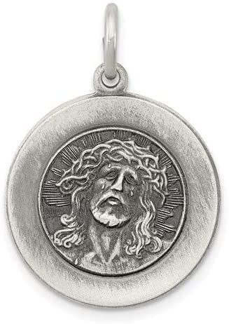 Sterling Silver Antiqued Ecce Homo Medal (25X18MM)