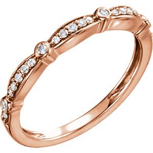 Diamond Stackable Anniversary Band, 14k Rose Gold (1/8 Cttw, H+ Color, SI Clarity), Size 7